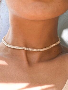 18k Gold Plated CZ Tennis Necklace